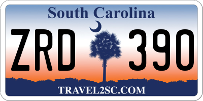 SC license plate ZRD390
