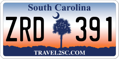 SC license plate ZRD391