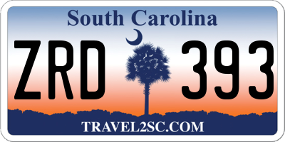 SC license plate ZRD393