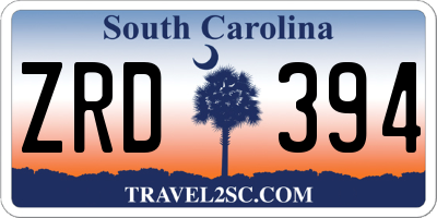 SC license plate ZRD394