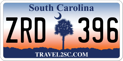 SC license plate ZRD396