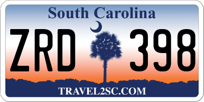 SC license plate ZRD398