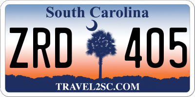 SC license plate ZRD405