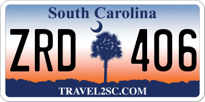 SC license plate ZRD406