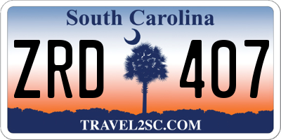 SC license plate ZRD407