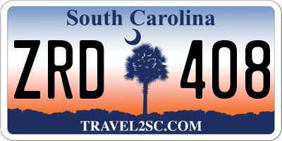 SC license plate ZRD408