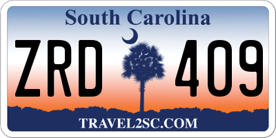 SC license plate ZRD409