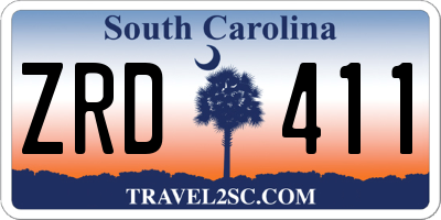 SC license plate ZRD411