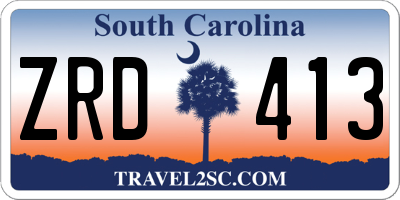 SC license plate ZRD413