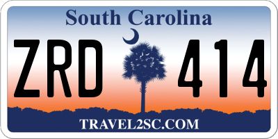 SC license plate ZRD414