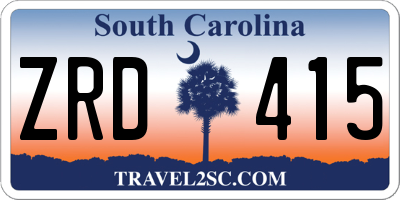 SC license plate ZRD415