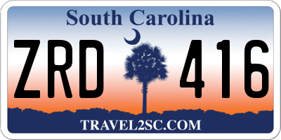 SC license plate ZRD416