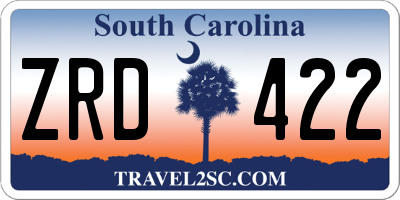 SC license plate ZRD422