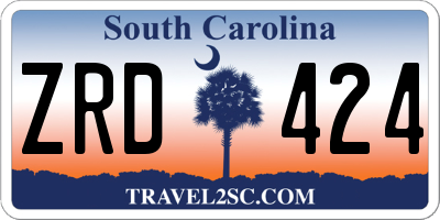 SC license plate ZRD424