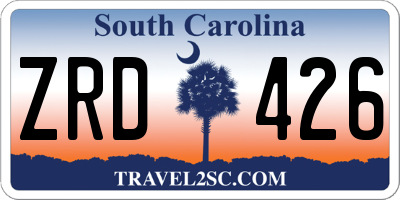 SC license plate ZRD426