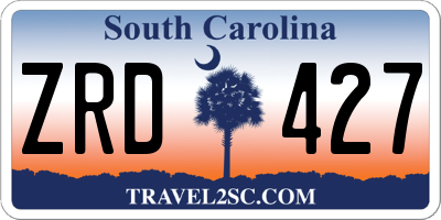 SC license plate ZRD427