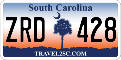 SC license plate ZRD428