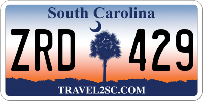 SC license plate ZRD429