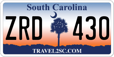 SC license plate ZRD430