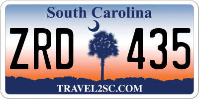 SC license plate ZRD435