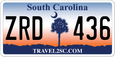 SC license plate ZRD436