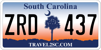 SC license plate ZRD437