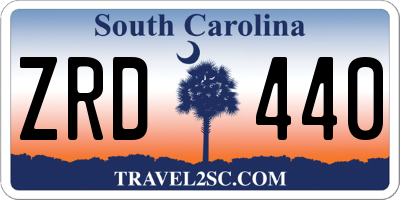 SC license plate ZRD440