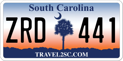 SC license plate ZRD441