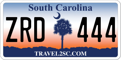 SC license plate ZRD444