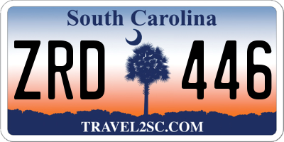 SC license plate ZRD446