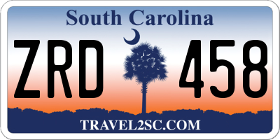 SC license plate ZRD458