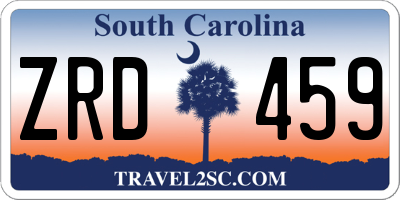 SC license plate ZRD459