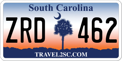 SC license plate ZRD462