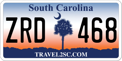 SC license plate ZRD468