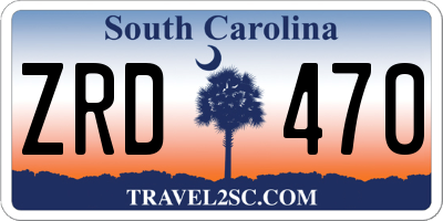 SC license plate ZRD470