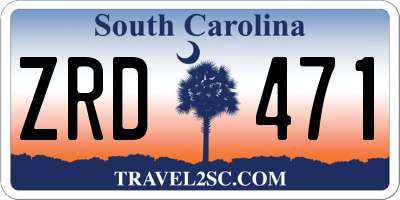 SC license plate ZRD471