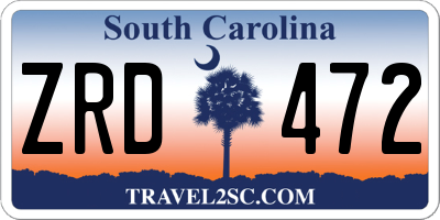 SC license plate ZRD472