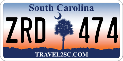SC license plate ZRD474