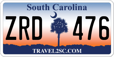 SC license plate ZRD476