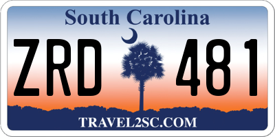 SC license plate ZRD481