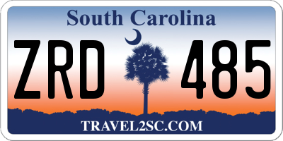 SC license plate ZRD485