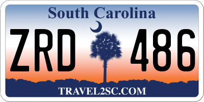 SC license plate ZRD486