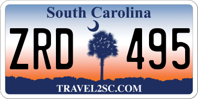 SC license plate ZRD495