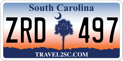 SC license plate ZRD497
