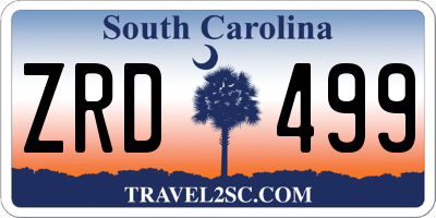 SC license plate ZRD499
