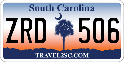SC license plate ZRD506