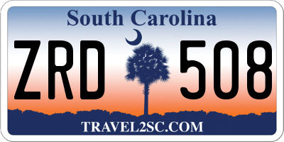 SC license plate ZRD508