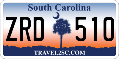 SC license plate ZRD510