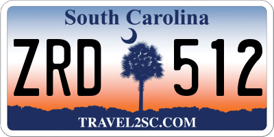 SC license plate ZRD512