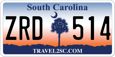 SC license plate ZRD514